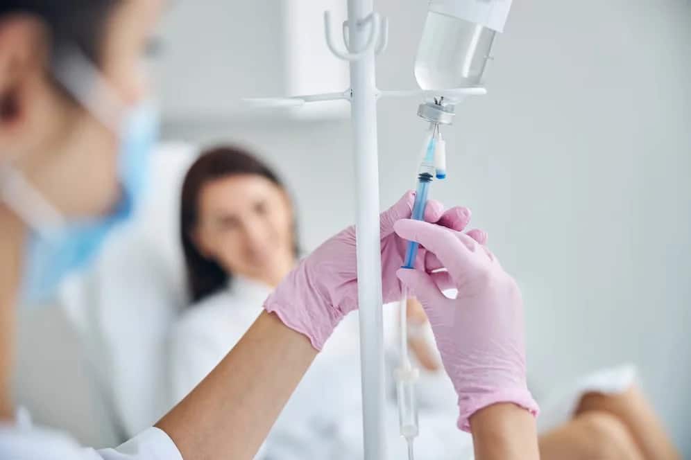 IV Premium Booster treatment session at Elysian Institute in Bigfork, Montana
