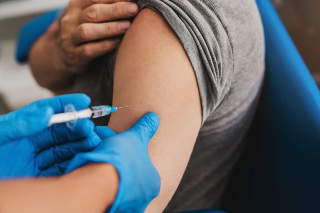 Vitamin injection being administered at Elysian Institute wellness center in Montana